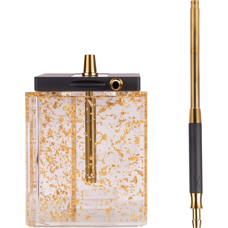 Кальян Hoob Atom Black X Gold Cube Gold — 16см