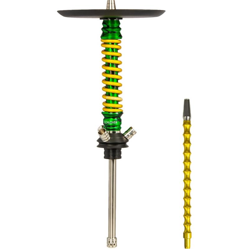 Кальян Mamay Customs v3 Coilovers №12 Mini Зеленый Сплеш Золотой — 40см
