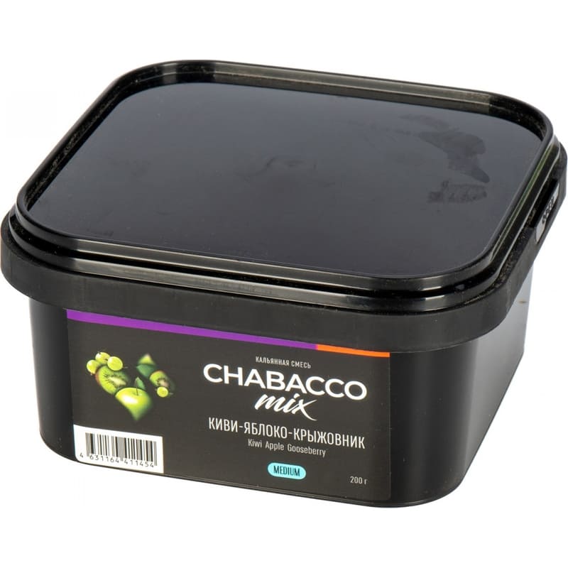 Смесь для кальяна Chabacco Mix Medium Kiwi Apple Gooseberry — Киви Яблоко Крыжовник 200гр
