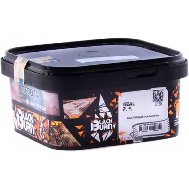 Табак для кальяна Burn Black Real P.F. — Настоящая Маракуйя 200гр.