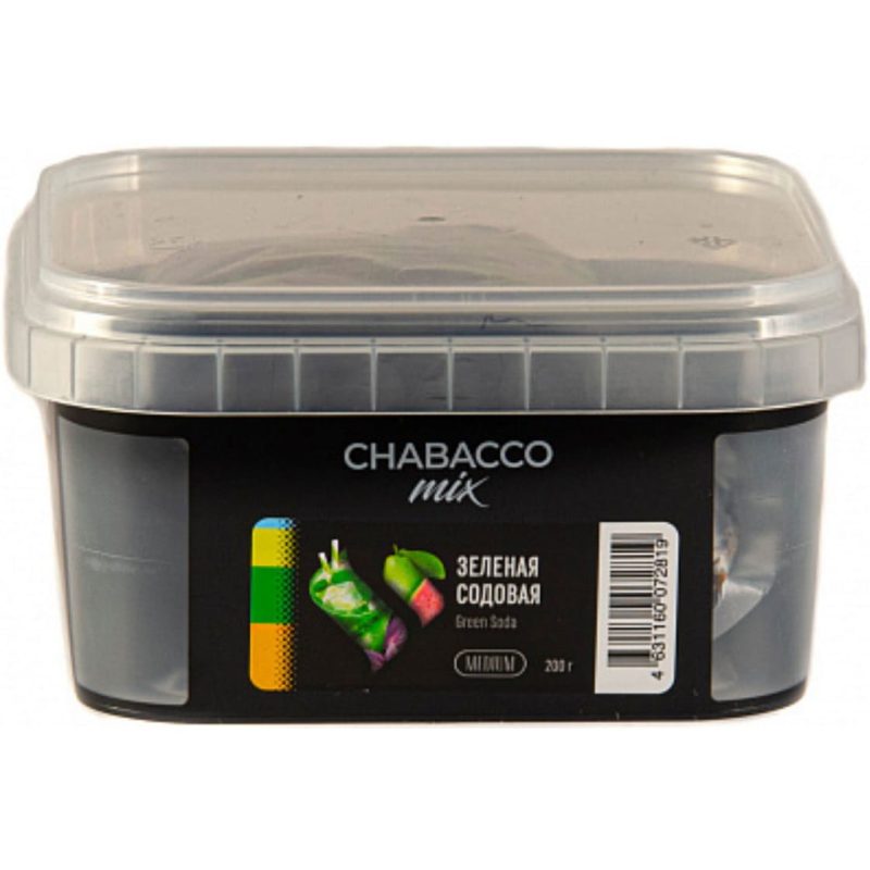 Смесь для кальяна Chabacco Mix Medium Green Soda — Зеленая Содовая 200гр