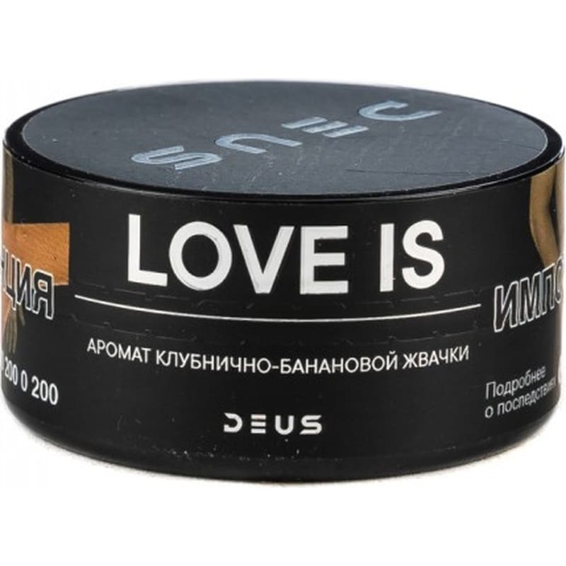 Табак для кальяна Deus Love Is — Аромат Клубнично-Банановой Жвачки 30гр.