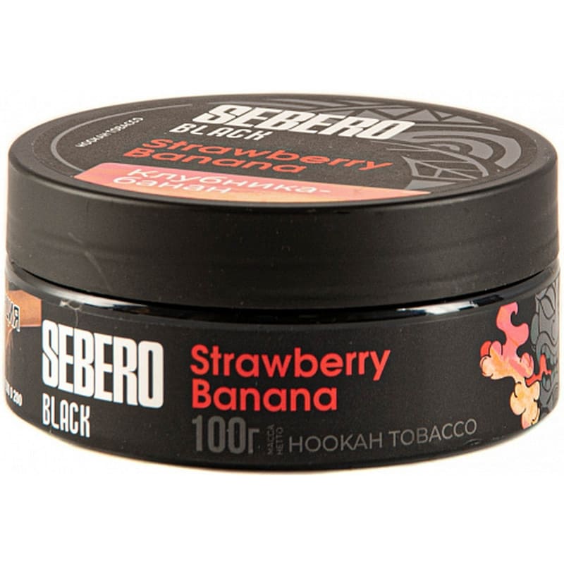 Табак для кальяна Sebero Black Strawberry Banana — Клубника Банан 100гр.