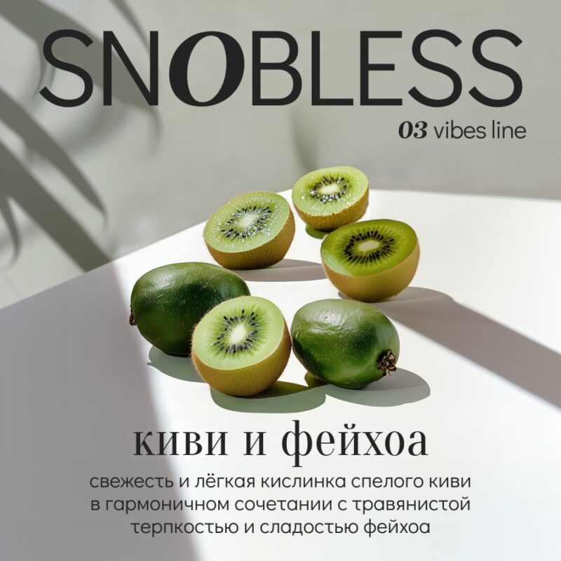 Смесь для кальяна SNOBLESS Vibes Line Kiwi Feijoa Киви и Фейхоа 200гр