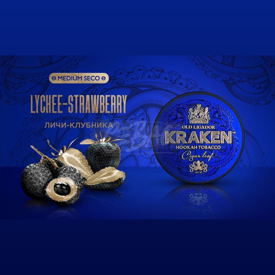 lychee-strawberry-1 Смесь для кальяна Kraken Medium Seco Lychee Strawberry Личи Клубника 100гр